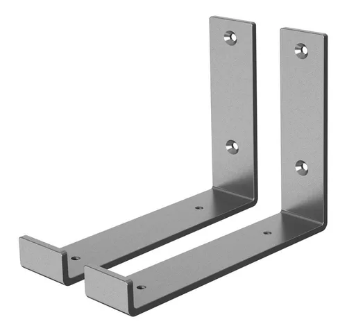 ML-DESIGN Wandregalhalter Regalhalterung L-Form aus Metall, Regalwinkel für Wandmontage, 2-tlg., Industrielle Wandregal Grau, Regalträger Regalhalterungen