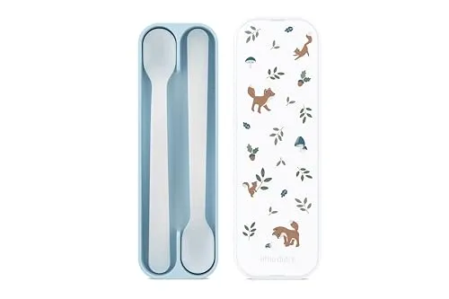 Mepal - Fütterlöffel Mio Little Dutch - Babylöffel - Kleinkind Fütterlöffel - Spülmaschinengeeignet & BPA frei - 2er Set - Forest Friends