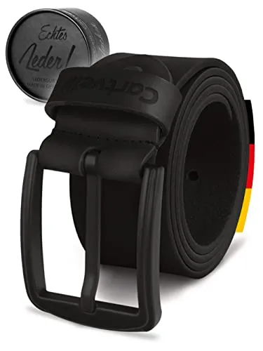 Cartvelli Echt Ledergürtel Herren Schwarz 105cm in schwarz von Cartvelli
