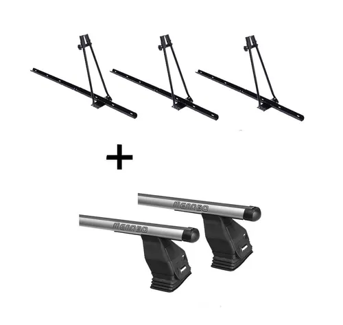 VDP Dachträger Set für VW T5 Caravelle - Dachgepäckträger Set mit 3x Fahrradträger ORION, ideal für den sicheren Transport Ihrer Fahrräder bis 15 kg. Robust, einfach zu montieren und perfekt für den VW T5 Caravelle ab 2009.