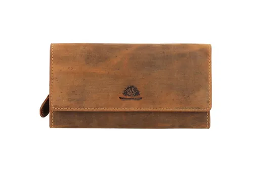 Greenburry Vintage Geldbörse Leder 18 cm (braun) - Damen-Geldbörse aus hochwertigem Leder, mit 13 Kartenfächern und praktischem Druckknopfverschluss, ideal für den Alltag und stilvolle Akzente.