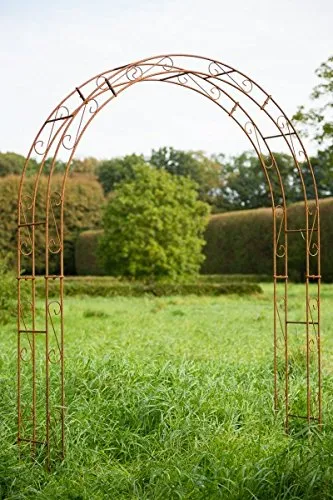 KUHEIGA Breiter Rosenbogen aus12mm Massiveisen! Breite: 200cm Roheisen/Rost