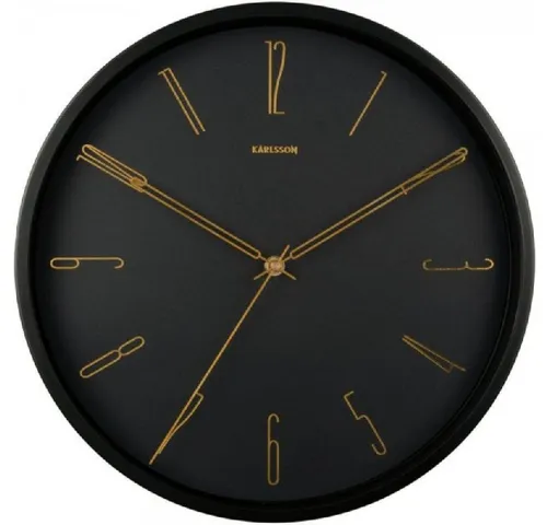 Karlsson Wall Clock Belle Numbers Metal Black in gold von Karlsson