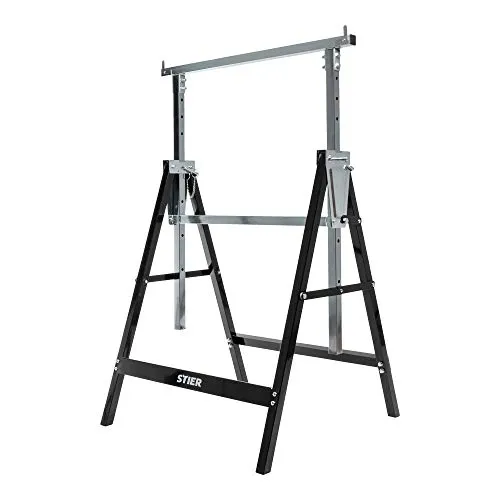 STIER Teleskop-Arbeitsbock, 200 kg - Höhenverstellbar - Arbeitsbock für Renovierungs- und Handwerksarbeiten, höhenverstellbar von 82 - 130 cm, stabil und vielseitig einsetzbar als Klappbock oder Unterstellbock.