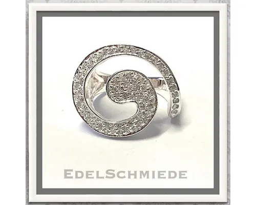 Edelschmiede925 Silberring eleganter Fingerring 925 Silber Zirkonias Größe 54
