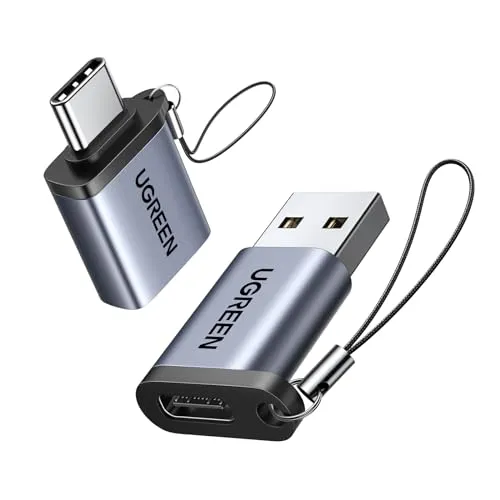 Produktbild UGREEN USB C auf USB Adapter 10Gbps (Kombinationspaket) für iPhone 17 16 15 Pro Max, iPad, Galaxy S24 S23 & Laptops (Grau)