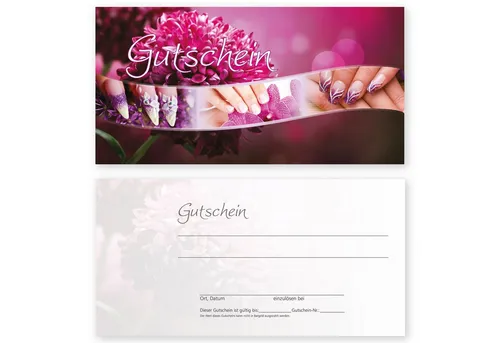 cosmeticPlus 50 Nagelstudio Gutscheinkarten - Nagellack Gutscheine für Ihr Studio, hochwertig und ansprechend gestaltet, ideal zur Umsatzsteigerung und Kundenakquise!