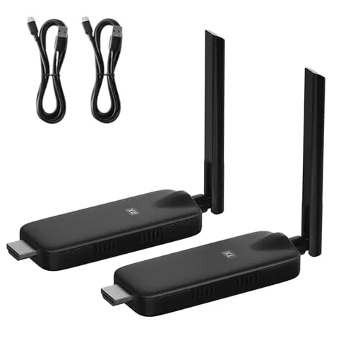 Reagle Kabelloser HDMI Transmitter & Receiver Set - Video-Formatwandler für Full HD 1080p Übertragung bis 50m, ideal für Home Entertainment und Videokonferenzen, ohne WLAN und mit einfacher Plug & Play Installation.