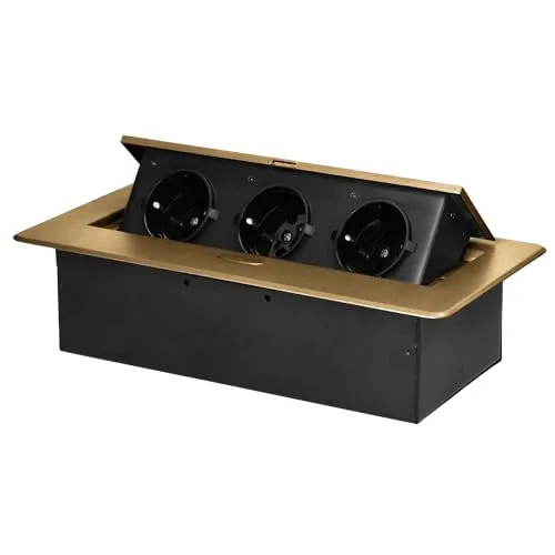 Miratic Versenkbare Schreibtisch Steckdose, Modern und Platzsparend - Steckdosen & Zubehör – Hochwertige versenkbare Steckdose mit ästhetischem Design, ideal für Büros und Home-Office, schützt vor Kabelsalat und bietet Platz für bis zu drei Geräte.