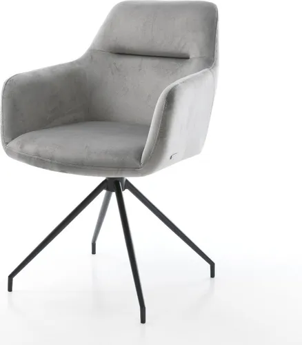 DELIFE Esszimmerstuhl Pejo-Flex Samt Grau mit Kreuzgestell - Eleganter Esszimmerstuhl mit Taschenfederkern für optimalen Sitzkomfort. Der robuste Samt und das einzigartige konische Kreuzgestell sorgen für Stil und Stabilität.