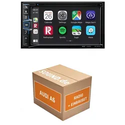 JUST SOUND best choice for caraudio Autoradio Alpine INE-W611D für Audi A6 C5 Navigation plus Navi Autoradio (RDS, AM/FM Radio, Animiertes Display, Freisprecheinrichtung, 2 DIN) schwarz