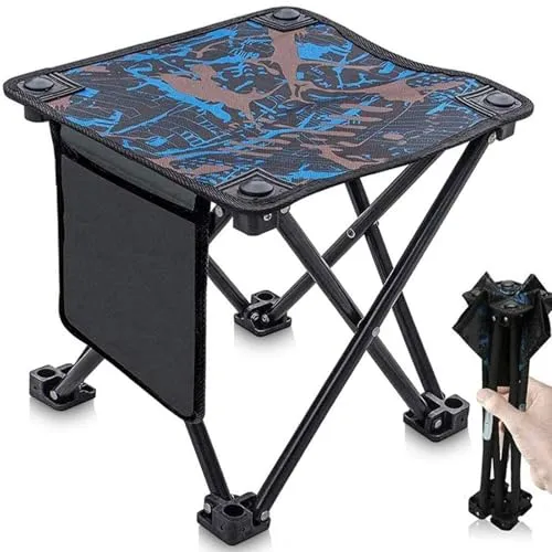 Xndryan Tragbarer Klapphocker, Outdoor Hocker Klappbar Angelhocker Campinghocker Faltbar Campingstühl Klein Ultraleicht Falthocker für Camping, Konzerte, Angeln, Wandern