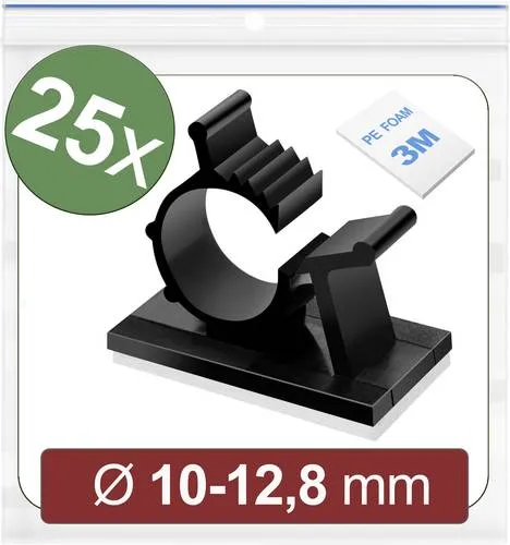 Quadrios 24CA451 Befestigungssockel selbstklebend 24CA451 Bündel-Ø-Bereich 10 bis 12.8mm Schwarz 25St.