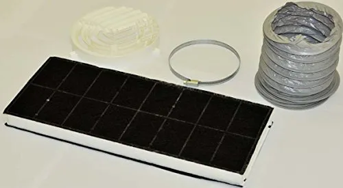 Bosch Starterset für Umluftbetrieb - Dunstabzugshaubenfilter mit Aktivfilter und Flex-Schlauch für effizienten Umluftbetrieb, ideal für Bosch DHI Modelle und einfache Installation.