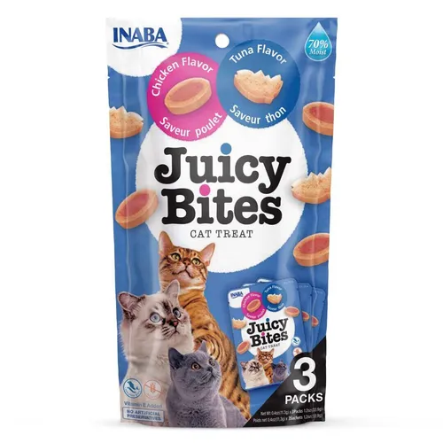 Inaba Juicy Bites 3x11,3g Snack für Katzen Kekse mit Hähnchen Thunfisch