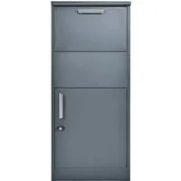 WESTMANN Briefkasten Stahl-Paketbox Pepe, Anthrazit - Briefkasten und Paketbox in einem, robust aus pulverbeschichtetem Stahl, ideal für sichere Paketlieferungen und Post, Maße: 50x39x114 cm.