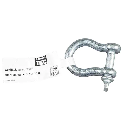 REWWER-TEC Schäkel geschwungen 10 mm, verzinkt, mit EAN-Fähnchen