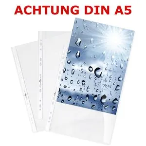 Durable Prospekthüllen 2651-19, A5, glasklar, 0,06 mm, oben offen, 25 Stück