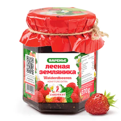 Konfitüre EXTRA aus Walderdbeeren, 370 g wild strawberries Земляника