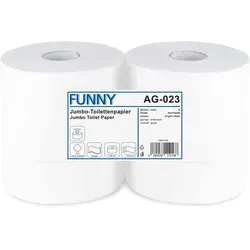 Jumbo-Toilettenpapier 2-lagig, hochweiß - 380 m - Hygieneartikel: Hochwertiges Jumbo-Toilettenpapier aus 100 % Zellstoff, ideal für hohe Ansprüche mit 2-lagiger Qualität und 380 m pro Rolle für längere Nutzung.