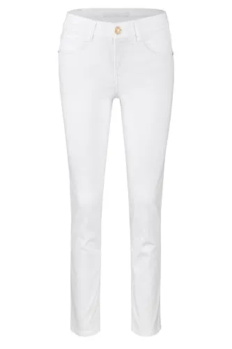 MAC Stretch-Jeans Angela - Schmal geschnitten in Weiß, Größe 36 - Jeans in figurbetontem Schnitt mit atmungsaktivem, elastischem Denim-Material. Ideal für einen lässigen Look und perfekt für den Alltag.