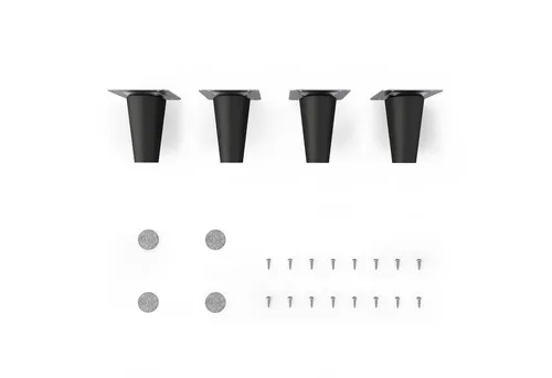 sossai® Möbelfuß Holzmöbelfüße Schwarzmatt - 8cm gerade Ausführung (4-St) - Möbelfüße aus massivem Buchenholz in elegantem Schwarzmatt, ideal für individuelle Möbelprojekte. Hohe Traglast von ca. 75 kg pro Fuß und inklusive Filzgleiter für schonenden Untergrund.