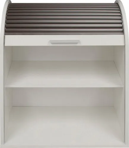 Jalousieschrank Araks, weiß - Hochwertiger Büroschrank mit kompakten Maßen - Büroschränke: Jalousieschrank Araks in Weiß, Made in Germany, ideal für platzsparende Aufbewahrung und modernes Bürodesign.