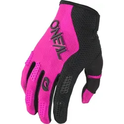 Damen Motocross Handschuhe - O'NEAL ELEMENT RACEWEAR V.24 - BL/PINK - Größe L - Hochwertige Motorradhandschuhe für Damen in Schwarz und Rosa, optimaler Grip und Schutz dank robustem Materialmix aus Leder und Nylon.