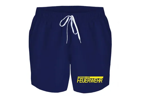 deinshirt Badehose Schwimmshorts Freiwillige Feuerwehr Integrierter Netz-Slip, aufgesetzte Gesäßtasche mit Klettverschluss