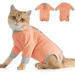 Katzenbody Erholungsanzug Modal Recovery S-Coral S - Bequemer Erholungsanzug für Katzen, schützt nach Kastration und sorgt für sicheren Leckschutz. Ideal für den Einsatz bei der Pflege von Haustieren.