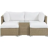 BELIANI Lounge Set Rattan Hellbraun 2-Sitzer