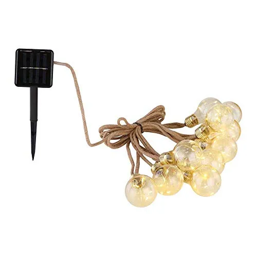 Solar-Lichterkette Kunststoff Amber, 50 LEDs in grün von Globo