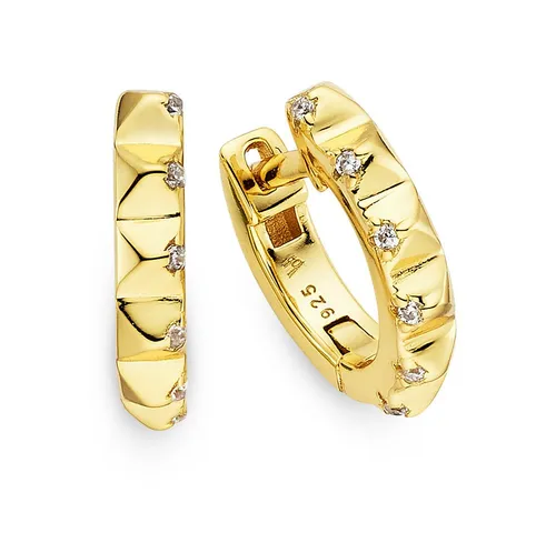 Bruno Banani Paar Creolen Schmuck Geschenk Klappcreole Silber gelbgoldfarben vergoldet