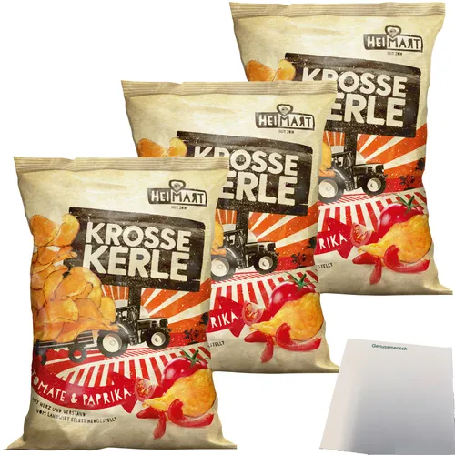 HeiMart Krosse Kerle Tomate & Paprika Chips in der Schale geröstet 3er usy Block