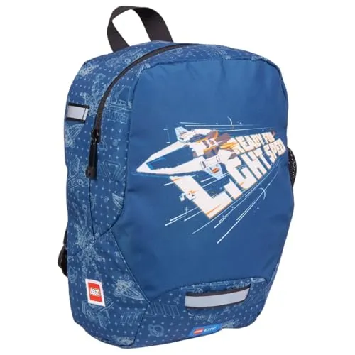 LEGO® NINJAGO® Elemental Master of Energy Schulrucksack - Schulranzen für Kinder in Grau, aus robustem Polyester, mit einzigartigem NINJAGO Design und viel Stauraum für Schule und Freizeit.
