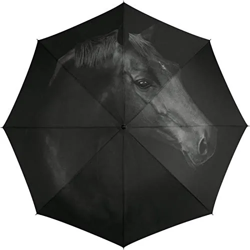 Automatik Regenschirm Taschenschirm Essentials Horse mit wunderschönem Pferdemotiv