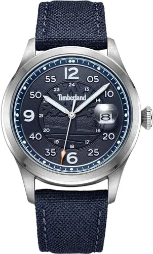 Timberland TDWGN2237505 Cornwall Herrenuhr 42mm - Wasserdicht 10ATM - Herrenuhr mit elegantem blauem Ziffernblatt und strapazierfähigem Edelstahl-Gehäuse. Ideal für sportliche Aktivitäten und den Alltag, wasserdicht bis 10ATM.