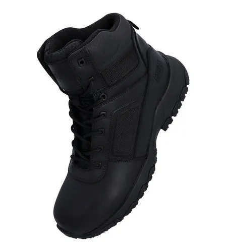 Magnum Arbeitsschuhe Vanguard 6.0 (Leder) schwarz Herren, Größe 42 (9) - Magnum Outdoorschuhe mit atmungsaktiven Mesh-Einsätzen und seitlichem Reißverschluss für ganztägigen Komfort. Ideal für taktische Einsätze, bietet umfassenden Schutz und antistatische Eigenschaften.