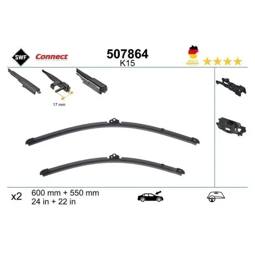 f.becker_line Wischblatt vorne 2x für MERCEDES-BENZ ALPINA BMW - Scheibenwischer, 2er Set mit Spoiler für optimale Wischleistung, passend für zahlreiche Modelle von Mercedes-Benz und BMW.