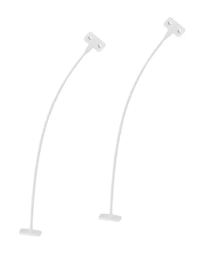 Gedotec Klappen-Halterung Kunststoff weiß | H3951 | 2 Stück Klappenhalter-Scharnier | 200 mm | Klappscharnier modern | Klappen-Seil für Schranktüren und Bar-Fächer | Klappen-Stütze klappbar