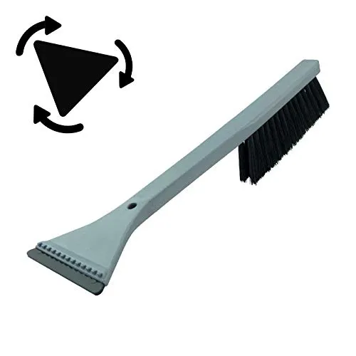 L&P A060 Eiskratzer Murska Eisschaber 365mm Dreieck 85mm Schaber Schneebesen HIPS Schneebürste lang Schneefeger Schnee Bürste Besen Feger Original Finnland TOP Qualität (Silber Grau Schwarz)