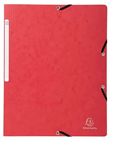 Exacompta 5515E Eckspannmappe Rot, 25 Stück - Hefter & Mappen - Robuste Eckspannmappe aus 400g/m² Colorspan-Karton, ideal für DIN A4 Unterlagen, mit praktischem Gummizug für sicheren Halt.