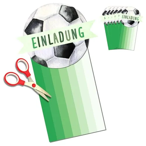 MeinBaby123® 10 Einladungen zum selber basteln (Fußball)