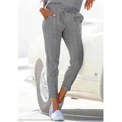 Jogger Pants VIVANCE Damen - Karohose in Schwarz-Grau - Stoffhosen im angesagten Karodesign. Bequeme Jogger Pants mit elastischem Bund, Tunnelzug und praktischen Seitentaschen. Ideal für lässige Outfits und den ganzen Tag.