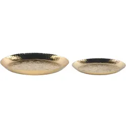 Dekotablett 2er Set SADANE Metall Gold in gold von Beliani