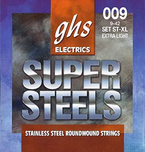 GHS SUPER STEELS - ST-XL -* Electric Guitar String Set, Extra Light, .009-.042