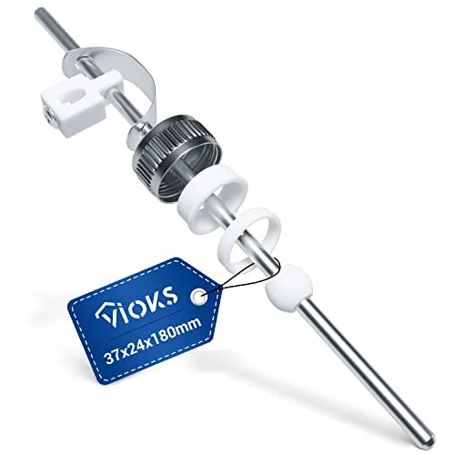 VIOKS Zugstange für Ablaufgarnitur Ø 5 mm - Exzenterstange Waschbecken 180 mm Waagerecht, Ablaufgarnitur Gestaenge aus Metall & Abfluss Ersatzteile