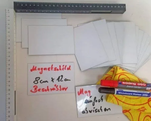 Magnetschild beschreibbar 80mm x 120mm Kühlschrank Regale Magnete Schilder Magnetfolie Magnetetikett