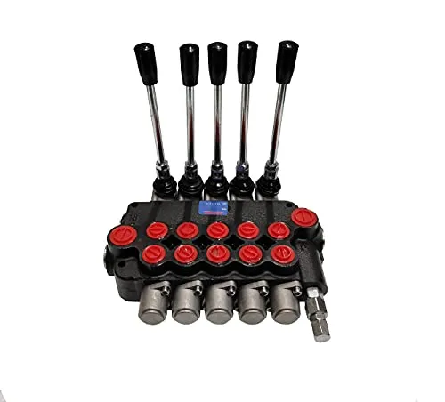 Presko Hydraulikventil Hydraulischer Verteiler Monoblock - Mit Hebelsteuerung Durchfluss 80l/min - Hochwertiger Stahl - Landwirtschaft Brandlöschung Maschinen Pflüge Lader Gabelstapler (5 Abschnitt)