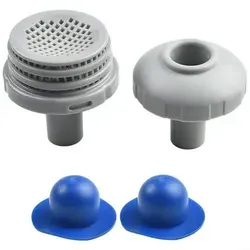 Anschluss-Set Pool 32mm Schlauch Einlassdüse Siebanschluss Blau